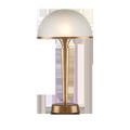Gatsby Table Lamp with frosted glass dome shade and antique brass finish base and stem