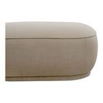 Close-up side profile of Marion Square Ottoman emphasizing fabric texture and curved seams