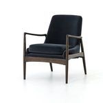 Product Image 14 for Braden Wood-Framed Navy Velvet Accent Chair from Four Hands