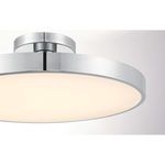 Thayer 1-Light LED semi-flush mount ceiling light with chrome frame and etched white glass shade