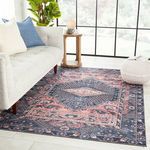 Product Image 4 for Issa Medallion Dark Blue/ Pink Rug from Jaipur 