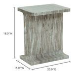 Dimensions of Tullia Accent Table: 18 inches height, 15 inches width, 20 inches depth in taupe marble