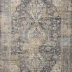 Indra Charcoal Natural Contemporary rug 2x10 with distressed power-loomed design in charcoal and beige tones