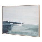 Side angle showing 2-inch depth and wooden frame of the abstract Saga 1 Wall Décor