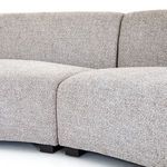 Top back view focusing on cushions and gently curved backrest of sectional