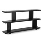 Miri Small Shelf shown from a left angled perspective highlighting thickness of shelves and vertical panels
