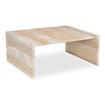 Rosa coffee table angled view showing marble strip pattern wrapping side and top