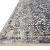 Angled close-up of Samra Grey / Multi Rug corner highlighting texture and color gradients
