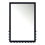 Rectangular Figaro wall mirror with black iron frame and decorative finials along bottom and sides