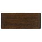 Top-down view highlighting warm brown butcher block surface with rounded corners