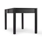 Open drawer fully extended with visible black wood interior