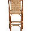 Back view of Mecklenburg Stool highlighting woven backrest pattern and wood frame structure