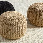 Product Image 8 for Azene Handmade Solid Black Cylinder Pouf 20" x 20" x 14" from Jaipur 