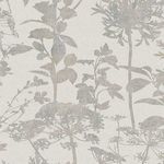 Esther Wallpaper with giant umbellifers and cotton effect texture in a tonal Stone colorway