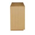 Straight front view showing the full width of Margot Natural Oak Credenza with clean lines