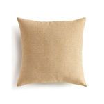 Square Gage pillow with a woven neutral Jacquard pattern in beige and cream tones