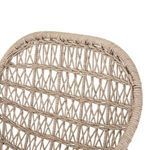 Close-up of armrest curve with diagonal weave highlights and texture