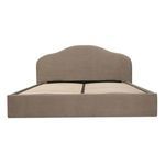 Front view of Maggie Bed frame with slats, no mattress, highlighting footboard and headboard shape