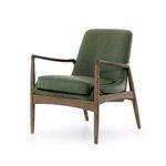 Alternate front view highlighting straight lines and greenery tones of leather