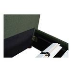 Close-up of Luzon Bed dark green linen blend fabric texture