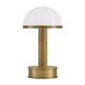 Promenade lamp front view unlit with vertical grooves on brass column and polished finish