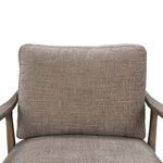 Close-up of top half of back cushion showing fine fabric weave in neutral beige tone