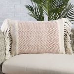 Product Image 4 for Iker Indoor/ Outdoor Light Burgundy/ Ivory Chevron Lumbar Pillow from Jaipur 