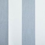 Outdoor fabric swatch with wide vertical stripes in muted blue and white