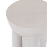 Overhead view showing irregular round shape and matte texture of Sante End Table top