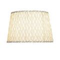 Medium tapered lampshade with pleated fabric and a soft blue fan-like pattern