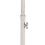 Side view detail of metal stem with adjustment knob on Myles Accent Table