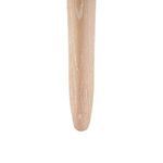 Close-up of tapered sand wood chair leg with visible grain texture