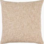 Mindy Sandstone Accent Pillow in light camel and crème with textured woven fabric, square shape