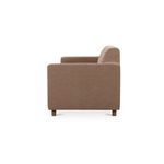 Side profile of Finch Sofa showcasing armrest height and slim cylindrical legs