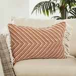 Product Image 4 for Odessa Chevron Terracotta/ Ivory Indoor/ Outdoor Lumbar Pillow from Jaipur 