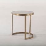 Leonardo White Marble Side Tables With Antique Bronze Base, Set Of 2 image 3