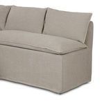 Close-up showing flanged seams and soft cushioning of seat and back pillows
