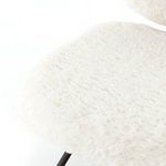Ivory angora fabric close-up emphasizing soft plush texture on Caleb Small Accent Chair