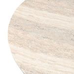 Close-up detail of rounded tabletop edge showing sandy grey textured surface