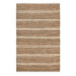 Barcelona hand-woven natural jute area rug with beige and white horizontal stripes