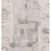 Abstract modern area rug in cream, taupe, gray, and tan with distressed, vintage-inspired pattern and high-low pile texture