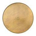 Overhead view of round textured gold tabletop similar to earlier top view