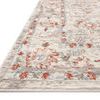 Close-up angled view of Estelle Ivory Rust rug showing pile texture and colors on corner edge