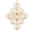 Storrs Chandelier front view with brightest lighting on the central globe