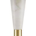 Smooth white marble lower lamp body surface with subtle veining texture