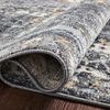 Rolled edge of the rug showing thickness, pile density, and power-loomed construction