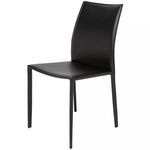 Sienna Upholstered Dining Chair in sleek black with cushioned seat and back, modern slim legs