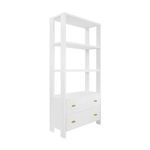Product Image 2 for Davie Two Drawer Etagere With Fluted Detail In Matte White Lacquer from Worlds Away
