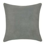 Back side of Stella Throw Pillow in solid smooth gray fabric