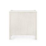Back view of the Sara end table with smooth flat back panel in sailcloth finish